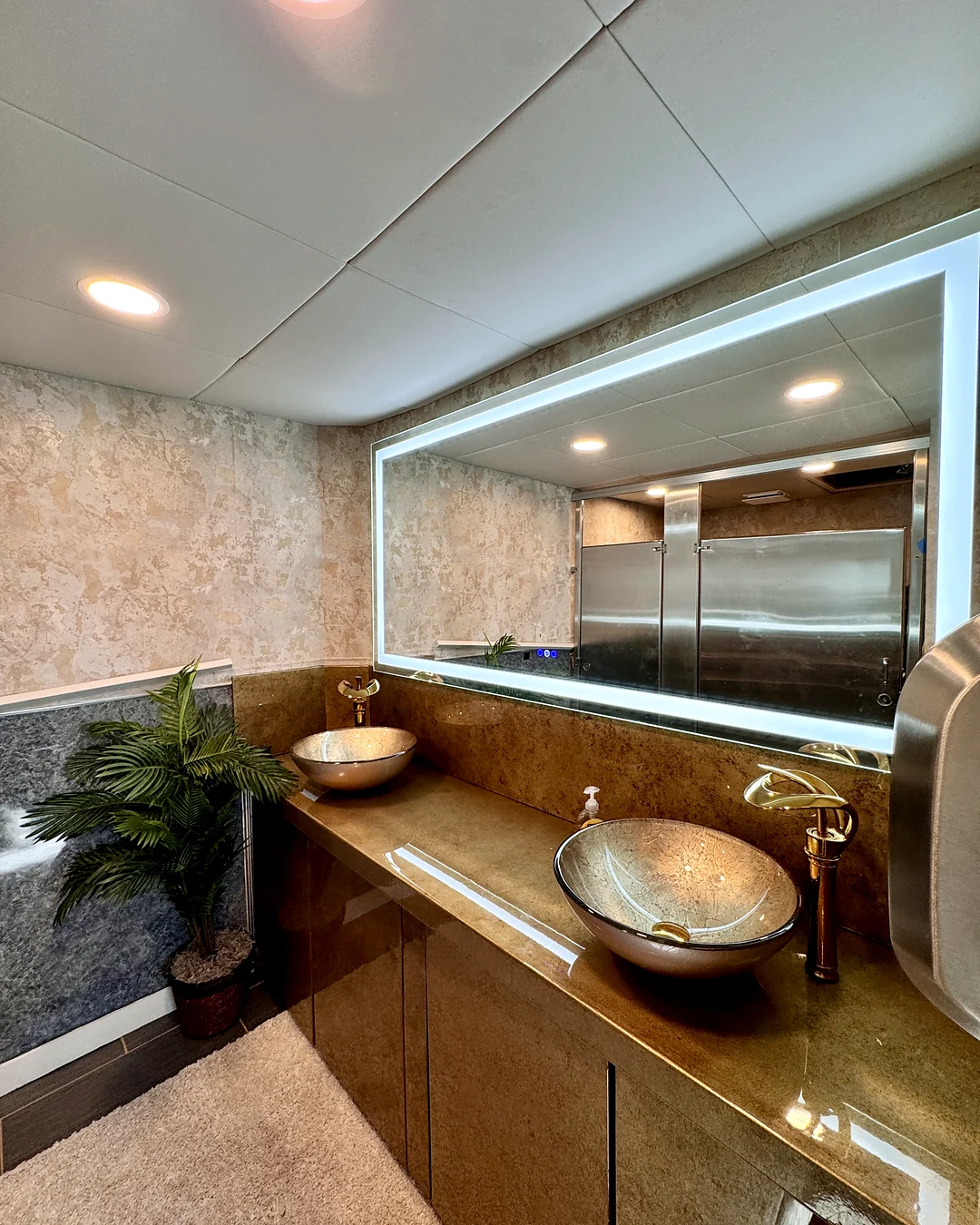 Bathroom detail aboard Opus Yacht Miami